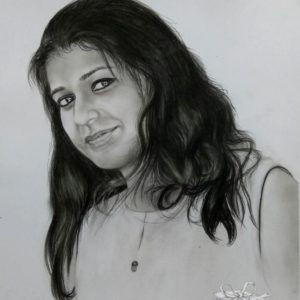 Handmade charcoal painting. Charcoal drawing image online