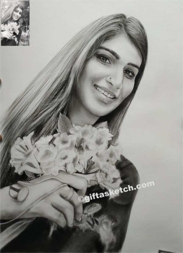 Charcoal Portrait Drawing