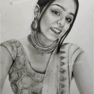 1 Person charcoal portrait on A2 size
