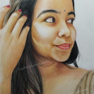 Color pencil drawing of girl