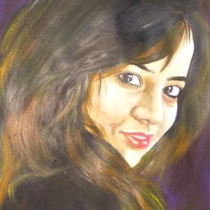 1 Person watercolor portrait painting on A2 size