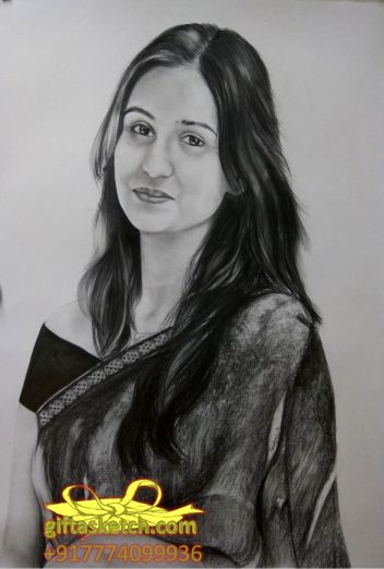 Charcoal drawing from photograph