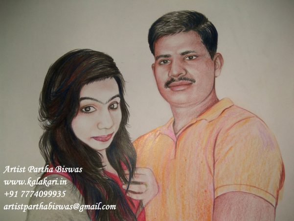 Color pencil portrait from photograph