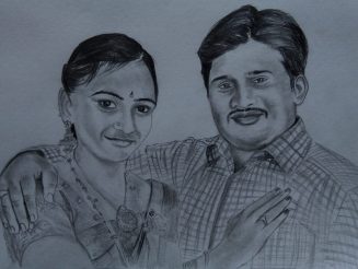 Pencil sketch gift for couple