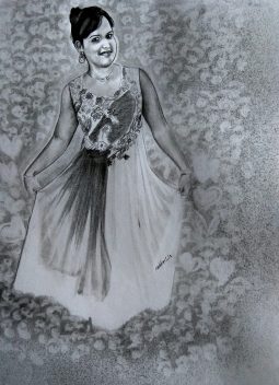 Pencil sketch gift for girl friend